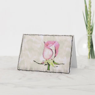 Watercolor Rosebud Invitation