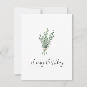 Watercolor Rosemary Bouquet with Jute Bow Card