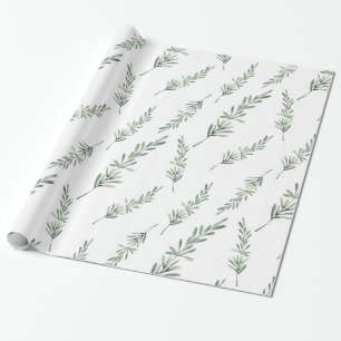 Watercolor Rosemary Pattern Wrapping Paper