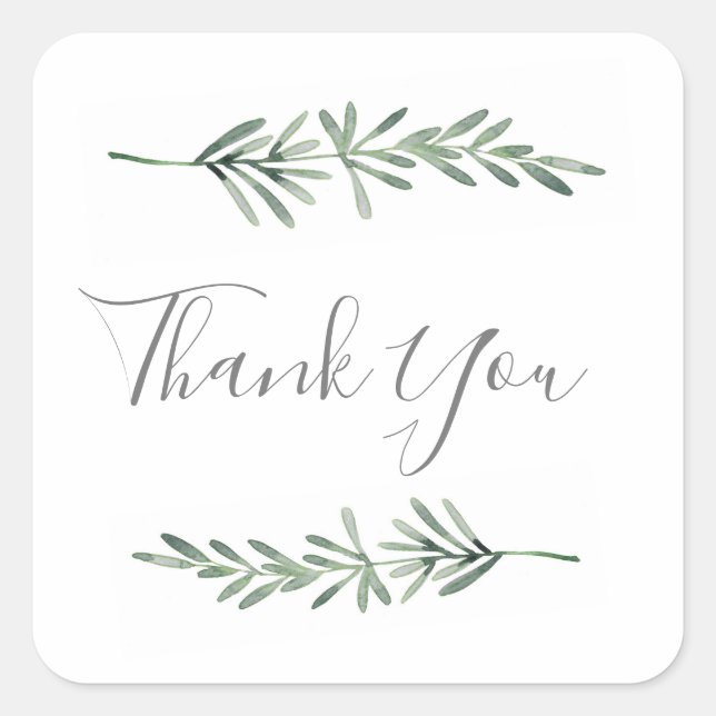 Watercolor Rosemary Square Sticker (Front)