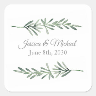 Watercolor Rosemary Square Sticker
