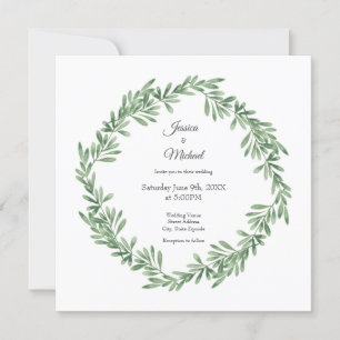 Watercolor Rosemary Wreath Invitation