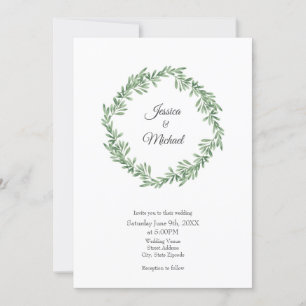 Watercolor Rosemary Wreath Invitation
