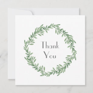 Watercolor Rosemary Wreath Thank You Card