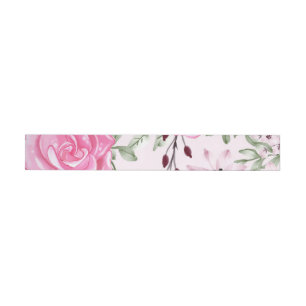 Watercolor Roses 24 Wrap Around Label