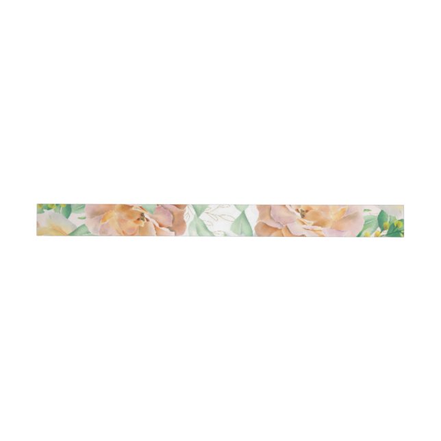 Watercolor Roses 27 Wrap Around Label (Individual)