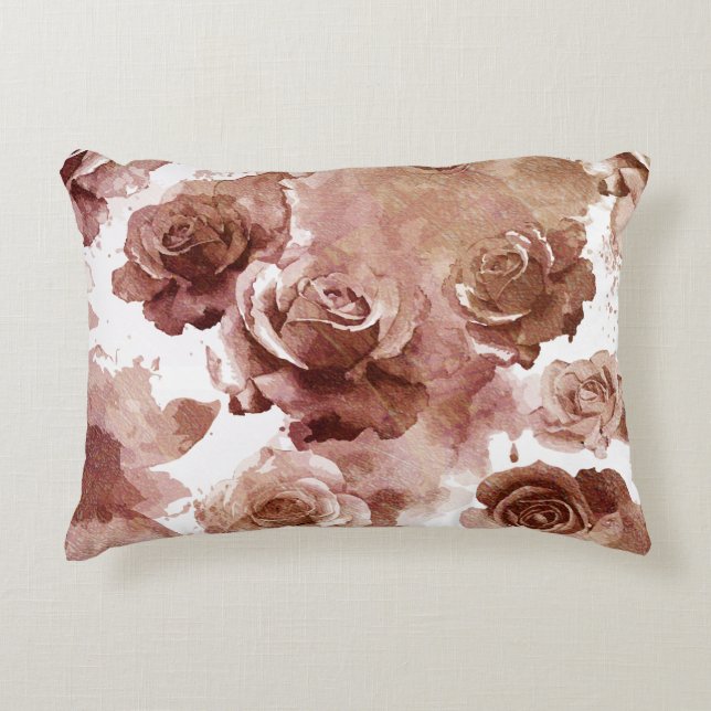 Watercolor Roses 3 Decorative Cushion (Front)