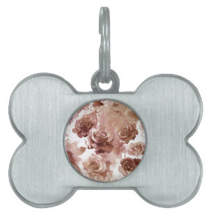 Watercolor Roses 3 Pet ID Tag
