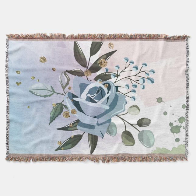 Watercolor Roses 5 Throw Blanket (Front)