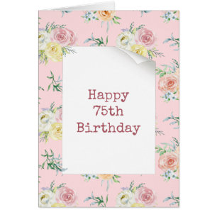 Watercolor Roses 75th Birthday