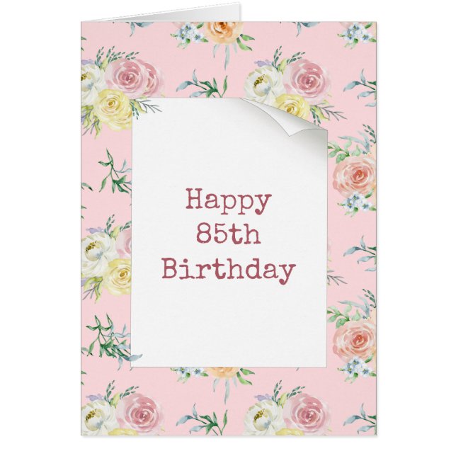 Watercolor Roses 85th Birthday (Front)