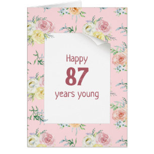 Watercolor Roses 87th Birthday