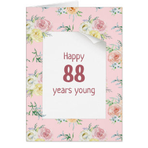 Watercolor Roses 88th Birthday