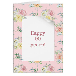Watercolor Roses 90th Birthday