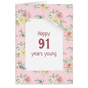 Watercolor Roses 91st Birthday
