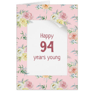 Watercolor Roses 94th Birthday
