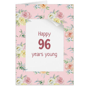 Watercolor Roses 96th Birthday