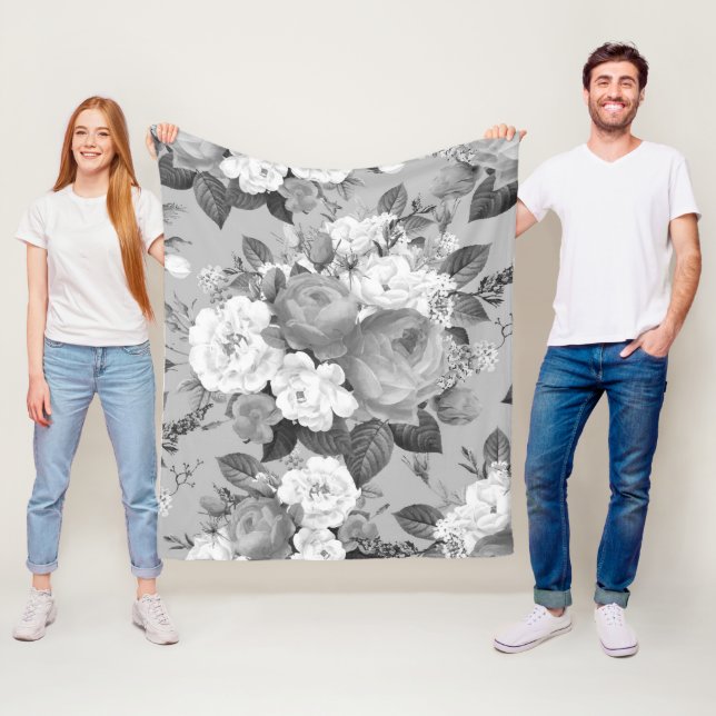 Watercolor Roses 9 Fleece Blanket (In Situ)