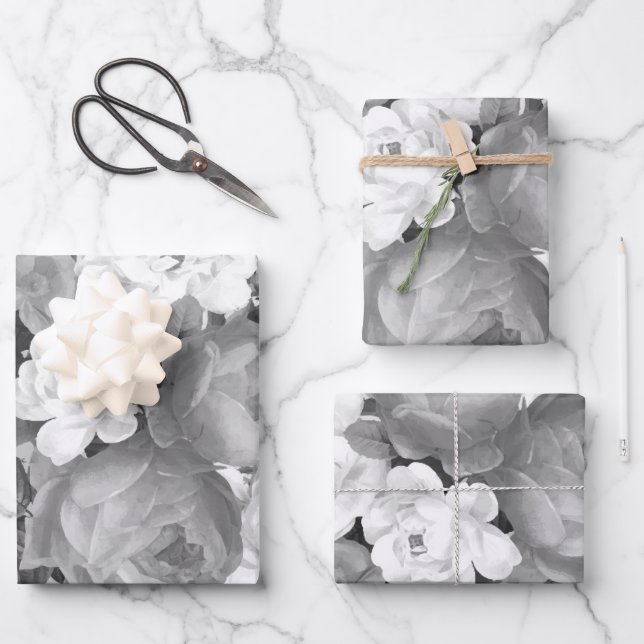 Watercolor Roses 9 Wrapping Paper Sheet (Front)