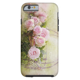 watercolor-roses-and-basket tough iPhone 6 case