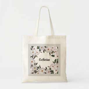 Watercolor Roses Ballerina Floral Art Tote Bag