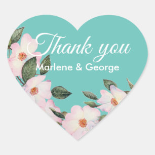 Watercolor Roses Ballerina Floral Illustration Heart Sticker