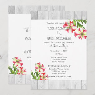 Watercolor Roses Ballerina Wedding Invitation