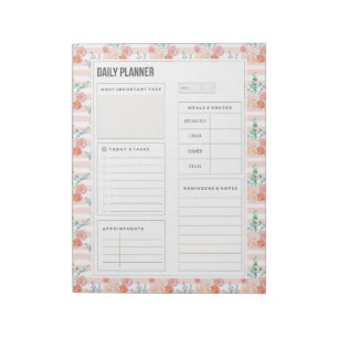 Watercolor Roses Bouquet 40 Pages Daily Planner No Notepad