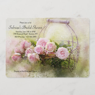 Watercolor Roses Bridal Shower Invitation