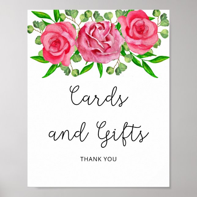 Watercolor roses Cards and Gifts Poster (Front)