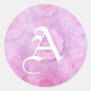 Watercolor roses classic round sticker