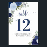 Watercolor Roses Elegant Indigo Blue Wedding Table Number<br><div class="desc">These beautiful wedding table number cards feature an elegant boho chic design with hand painted watercolor roses in shades of dusty blue,  indigo and navy.  Perfect way to make your wedding reception beautiful and help your guests find the right table at the same time.</div>