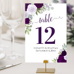 Watercolor Roses Elegant Plum Purple Wedding Table Number<br><div class="desc">These beautiful wedding table number cards feature an elegant boho chic design with hand painted watercolor roses in shades of dusty purple,  violet,  and plum. Perfect way to make your wedding reception beautiful and help your guests find the right table at the same time.</div>
