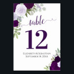 Watercolor Roses Elegant Plum Purple Wedding Table Number<br><div class="desc">These beautiful wedding table number cards feature an elegant boho chic design with hand painted watercolor roses in shades of dusty purple,  violet,  and plum. Perfect way to make your wedding reception beautiful and help your guests find the right table at the same time.</div>