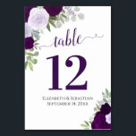 Watercolor Roses Elegant Plum Purple Wedding Table Number<br><div class="desc">These beautiful wedding table number cards feature an elegant boho chic design with hand painted watercolor roses in shades of dusty purple,  violet,  and plum. Perfect way to make your wedding reception beautiful and help your guests find the right table at the same time.</div>