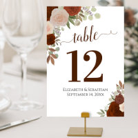 Watercolor Roses Elegant Rust Orange Wedding