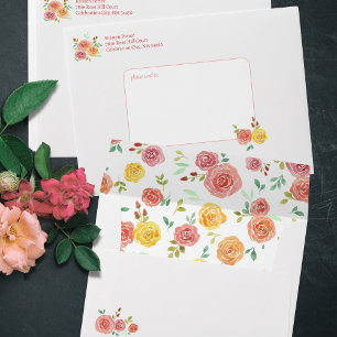Watercolor Roses Envelope