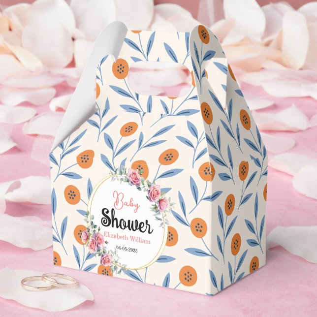 Watercolor Roses & Eucalyptus Baby Shower Favour Box (Wedding)