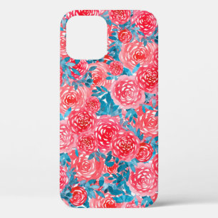 Watercolor Roses Floral Tapestry iPhone 12 Case