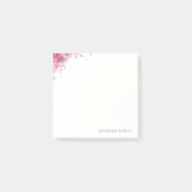 Watercolor Roses Flowers Elegant Template Modern Post-it Notes (Front)