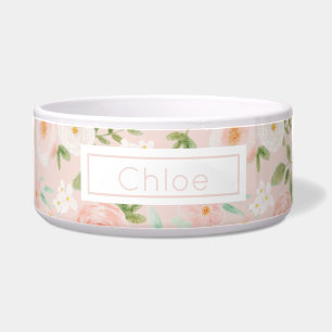 Watercolor Roses Flowers in Pink and Peach