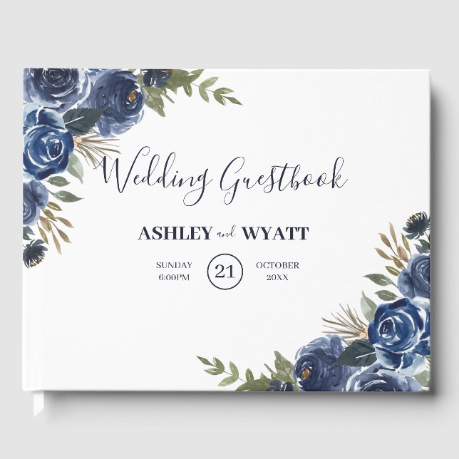 Watercolor Roses Guest Book (Front)