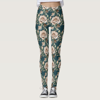 Watercolor Roses In Pale Shades  Leggings