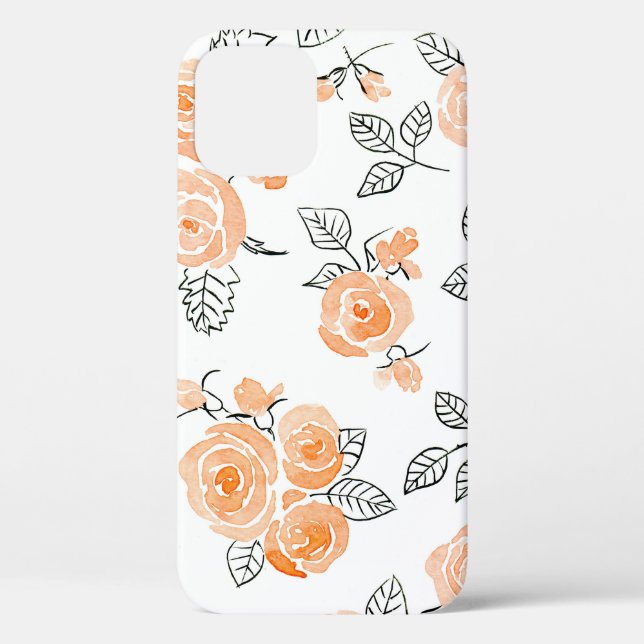 Watercolor Roses: Ink White Background Case-Mate iPhone Case (Back)