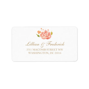 Watercolor Roses Invitation Return Address Label