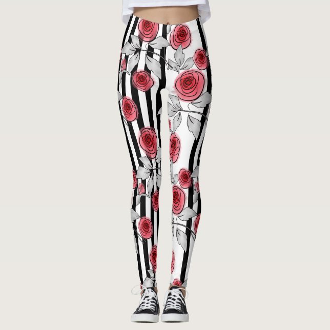 Watercolor roses leggings (Front)