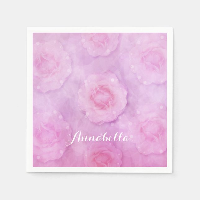 Watercolor roses napkin (Front)