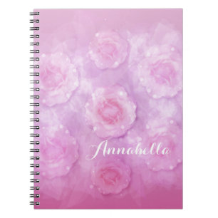 Watercolor roses notebook