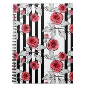 Watercolor roses notebook
