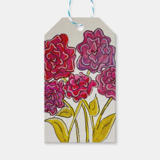 Watercolor Roses of the Heart – Floral Art Design Gift Tags